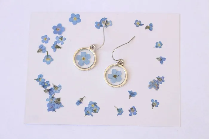 Fancy ForgetMeNot Brass Earrings Fancy Earrings