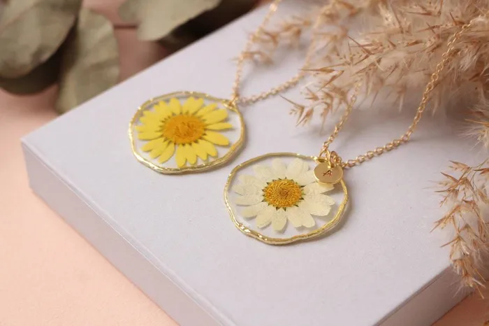 Fancy Pressed Flower Necklace Fancy Necklaces