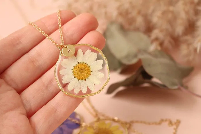 Fancy Pressed Flower Necklace Fancy Necklaces