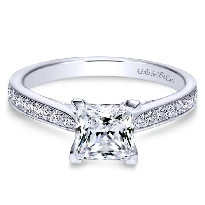 Gabriel Bridal Collection White Gold Straight Engagement Ring 032 ctw International Diamond Center Rings Gabriel Bridal Collection White Gold Straight Engagement Ring 032 ctw International Diamond Center Rings