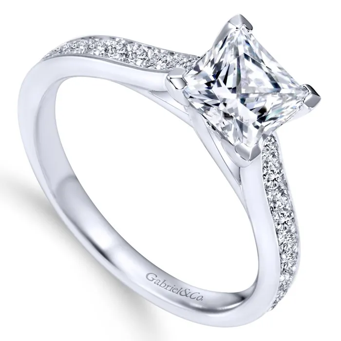 Gabriel Bridal Collection White Gold Straight Engagement Ring 032 ctw International Diamond Center Rings Gabriel Bridal Collection White Gold Straight Engagement Ring 032 ctw International Diamond Center Rings