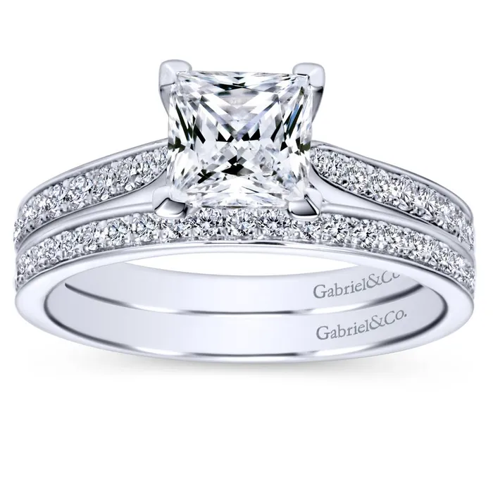 Gabriel Bridal Collection White Gold Straight Engagement Ring 032 ctw International Diamond Center Rings Gabriel Bridal Collection White Gold Straight Engagement Ring 032 ctw International Diamond Center Rings