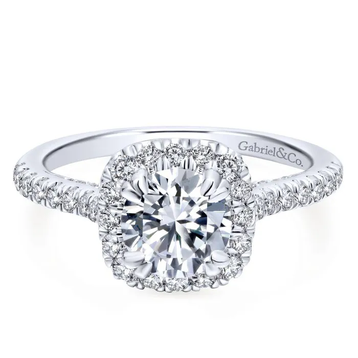 Gabriel Entwined Collection White Gold Halo Engagement Ring 064 CTW International Diamond Center Rings Gabriel Entwined Collection White Gold Halo Engagement Ring 064 CTW International Diamond Center Rings
