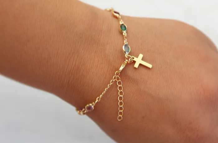 Gem Cross Bracelet The Little Catholic Bracelets
