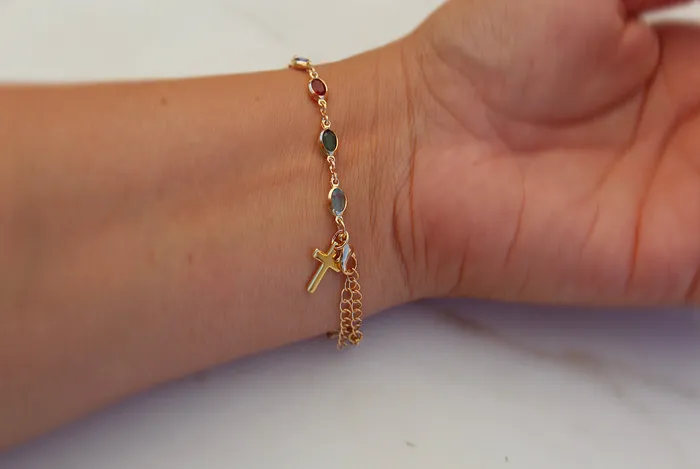 Gem Cross Bracelet The Little Catholic Bracelets
