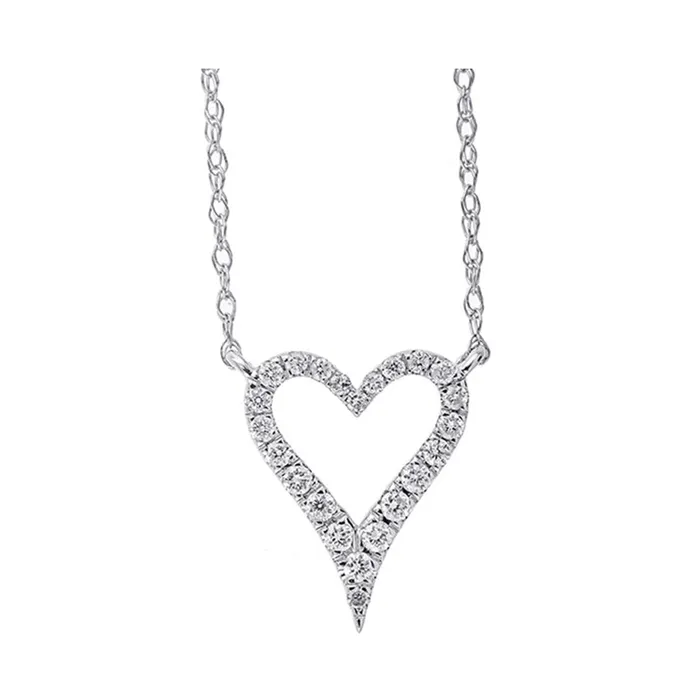 Gems One Necklaces 10K White Gold Diamond Heart Pendant 010CTW