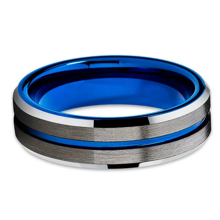 Gunmetal Wedding Band Silver Tungsten Ring Anniversary Ring Engagement Ring Clean Casting Jewelry Rings