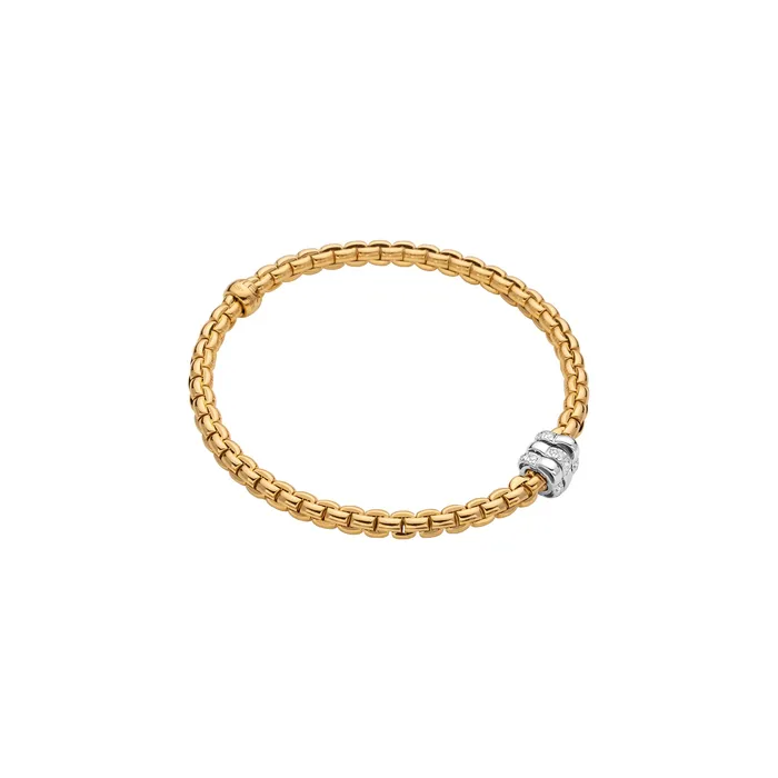 International Diamond Center Bracelets Fope EKA 18K Gold Bracelet with Diamond Accents 016CTW International Diamond Center Bracelets Fope EKA 18K Gold Bracelet with Diamond Accents 016CTW