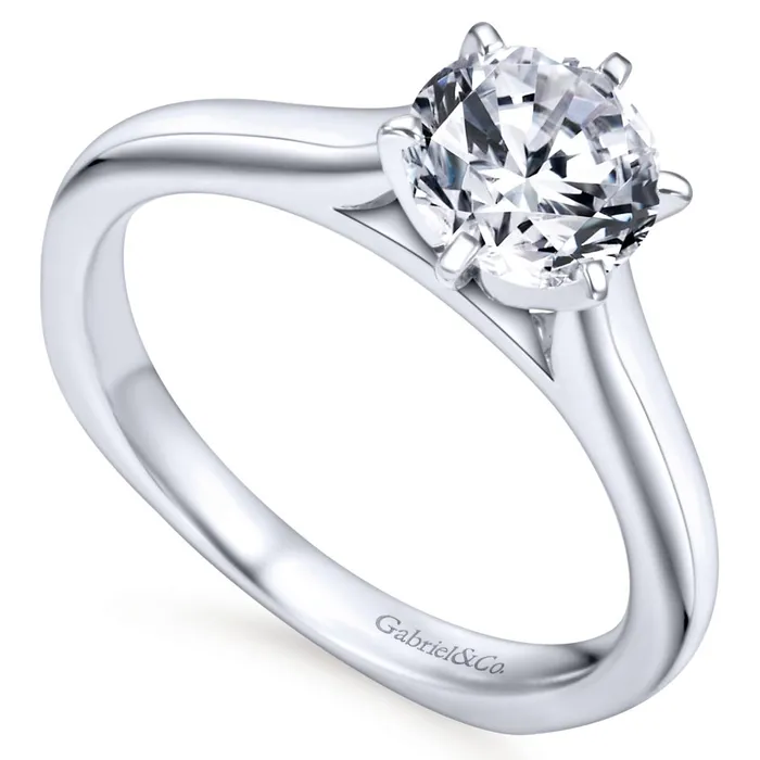 International Diamond Center Gabriel Bridal Collection White Gold European Shank Solitaire Engagement Ring Rings International Diamond Center Gabriel Bridal Collection White Gold European Shank Solitaire Engagement Ring Rings