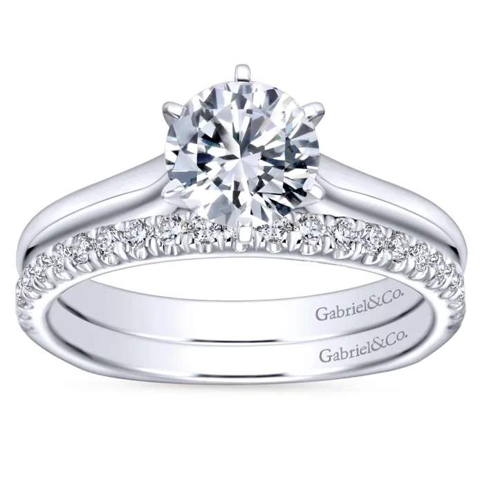 International Diamond Center Gabriel Bridal Collection White Gold European Shank Solitaire Engagement Ring Rings International Diamond Center Gabriel Bridal Collection White Gold European Shank Solitaire Engagement Ring Rings