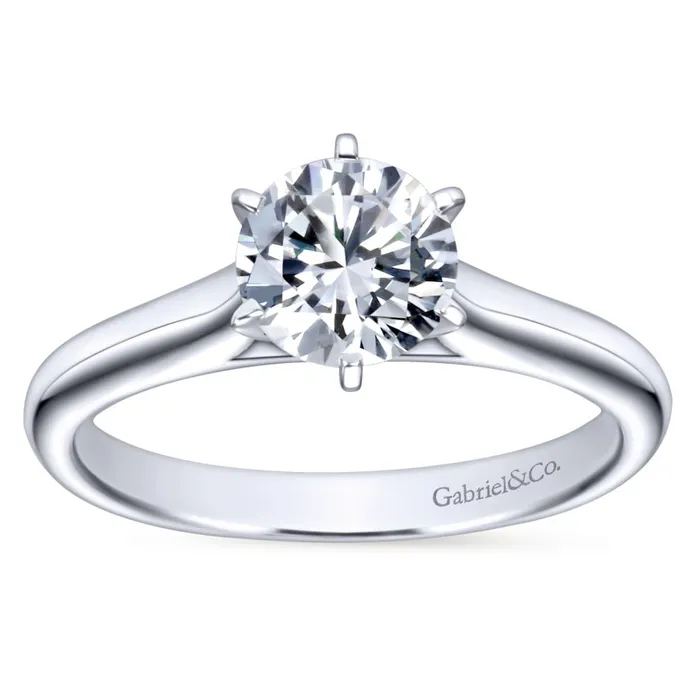 International Diamond Center Gabriel Bridal Collection White Gold European Shank Solitaire Engagement Ring Rings International Diamond Center Gabriel Bridal Collection White Gold European Shank Solitaire Engagement Ring Rings