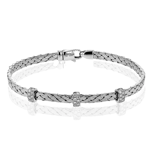 International Diamond Center PreStyled Sets Simon G Woven Bangle in 18k Gold with Diamonds International Diamond Center PreStyled Sets Simon G Woven Bangle in 18k Gold with Diamonds