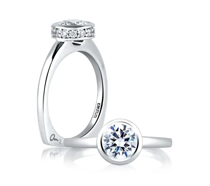 International Diamond Center Rings AJAFFE Metropolitain Round Diamond Engagement Ring Setting 021 ctw