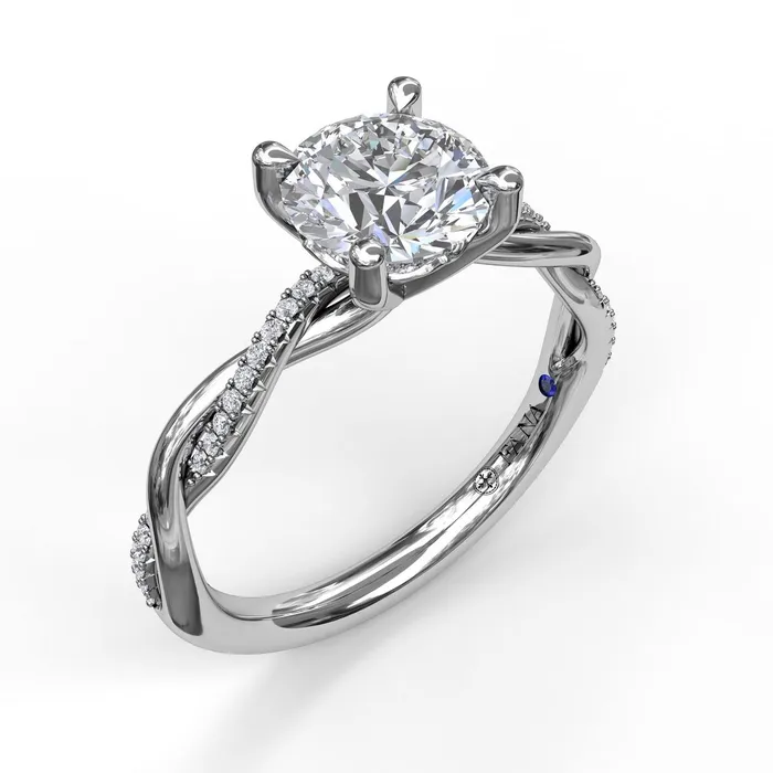 International Diamond Center Rings FANA Gold And Diamond Twist Engagement Ring Setting International Diamond Center Rings FANA Gold And Diamond Twist Engagement Ring Setting