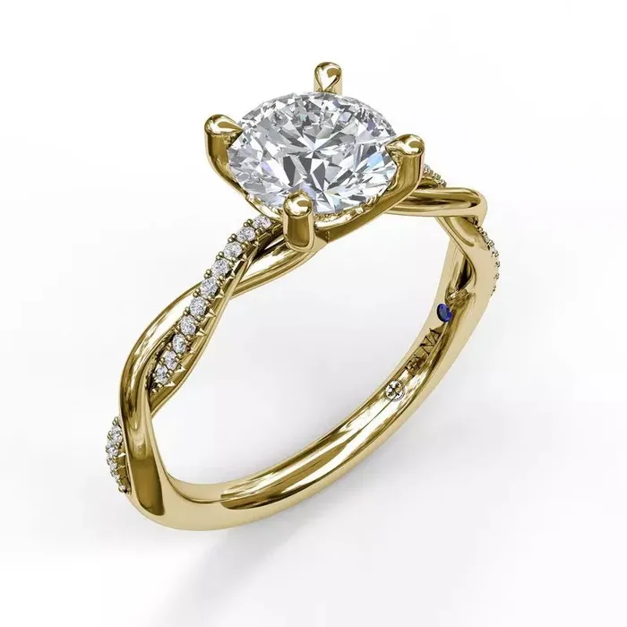 International Diamond Center Rings FANA Gold And Diamond Twist Engagement Ring Setting