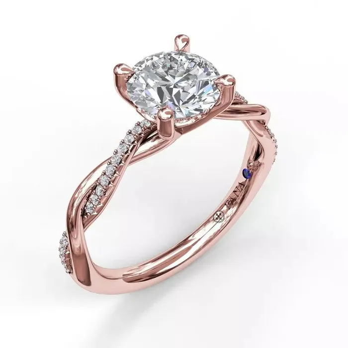 International Diamond Center Rings FANA Gold And Diamond Twist Engagement Ring Setting