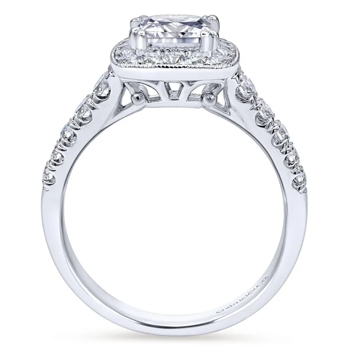 International Diamond Center Rings Gabriel Bridal Collection White Gold Diamond Accent Shank and Princess Cut Diamond Halo Engagement Ring 056 ctw International Diamond Center Rings Gabriel Bridal Collection White Gold Diamond Accent Shank and Princess Cut Diamond Halo Engagement Ring 056 ctw