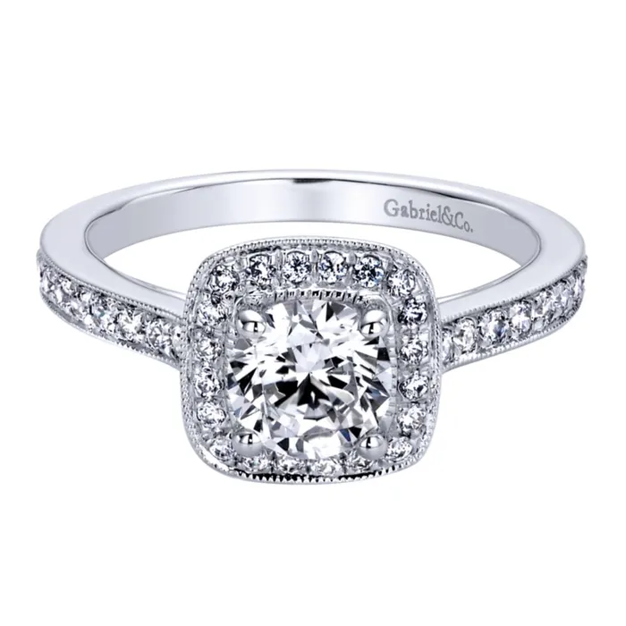 International Diamond Center Rings Gabriel Bridal Collection White Gold Halo Engagement Ring 036ctw International Diamond Center Rings Gabriel Bridal Collection White Gold Halo Engagement Ring 036ctw