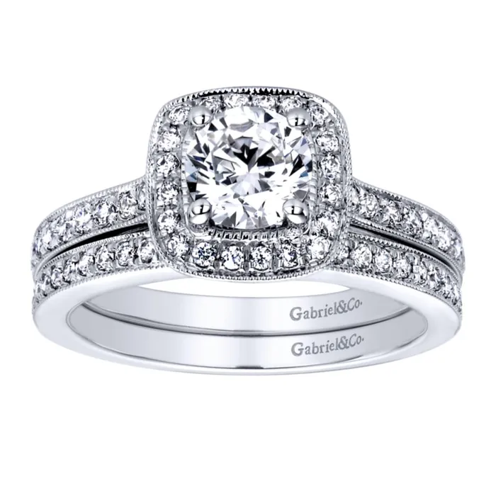 International Diamond Center Rings Gabriel Bridal Collection White Gold Halo Engagement Ring 036ctw International Diamond Center Rings Gabriel Bridal Collection White Gold Halo Engagement Ring 036ctw
