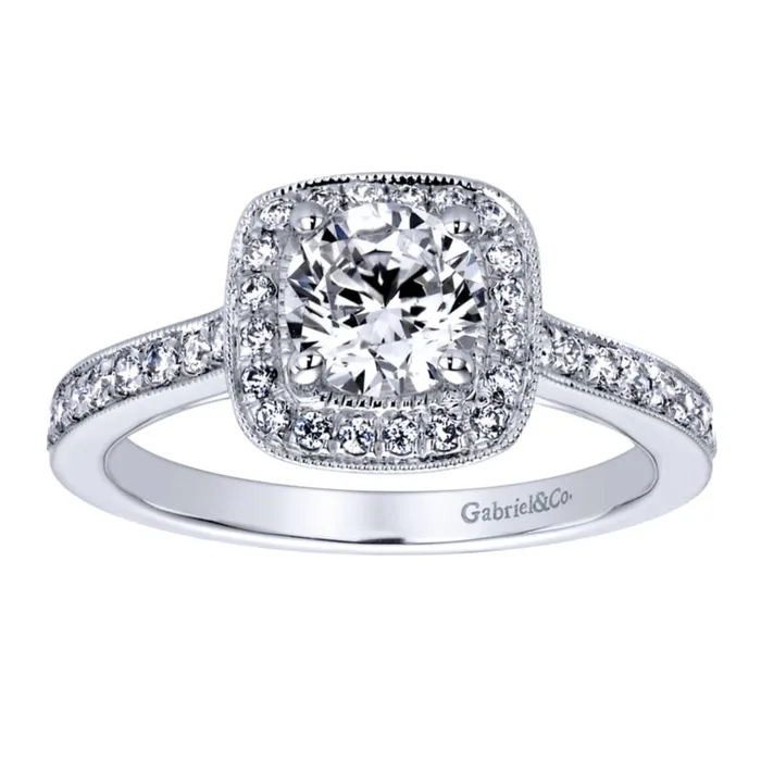 International Diamond Center Rings Gabriel Bridal Collection White Gold Halo Engagement Ring 036ctw International Diamond Center Rings Gabriel Bridal Collection White Gold Halo Engagement Ring 036ctw