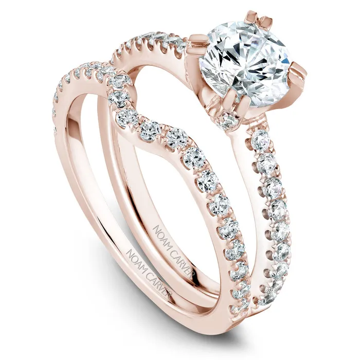 International Diamond Center Rings Noam Carver Rose Gold Diamond Solitaire Engagement Ring Setting 041 CTW