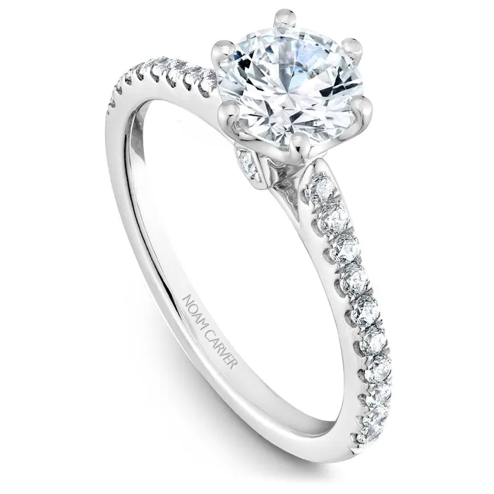 International Diamond Center Rings Noam Carver White Gold 6Prong Diamond Engagement Ring Setting 027 CTW International Diamond Center Rings Noam Carver White Gold 6Prong Diamond Engagement Ring Setting 027 CTW
