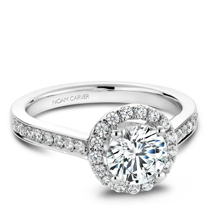 International Diamond Center Rings Noam Carver White Gold Channel Set Diamond Engagement Ring Setting with Halo 039 CTW