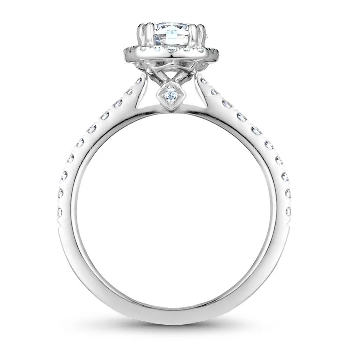 International Diamond Center Rings Noam Carver White Gold Diamond Engagement Ring Setting with Halo 038 CTW