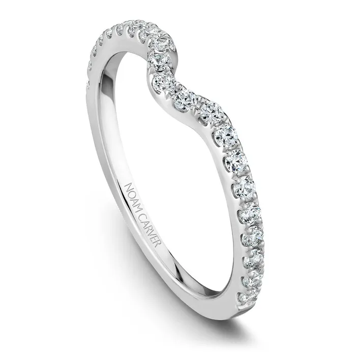 International Diamond Center Rings Noam Carver White Gold Diamond Solitaire Engagement Ring Setting with Diamond Centerpiece 041 CTW