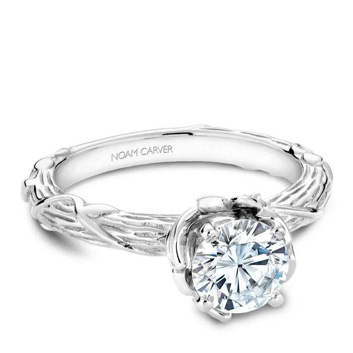 International Diamond Center Rings Noam Carver White Gold Engagement Ring Setting with Woven Gold 004 CTW