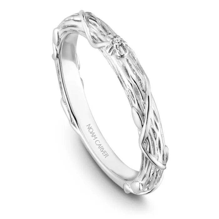 International Diamond Center Rings Noam Carver White Gold Engagement Ring Setting with Woven Gold 004 CTW