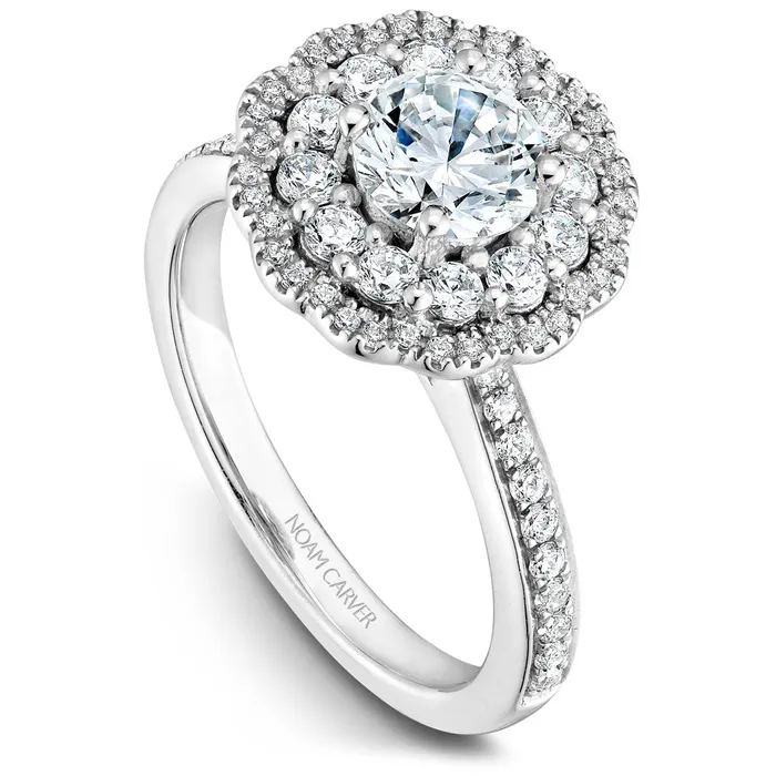 International Diamond Center Rings Noam Carver White Gold Floral Double Halo Engagement Ring Setting 074 CTW International Diamond Center Rings Noam Carver White Gold Floral Double Halo Engagement Ring Setting 074 CTW