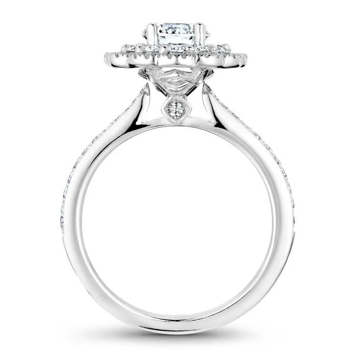 International Diamond Center Rings Noam Carver White Gold Floral Double Halo Engagement Ring Setting 074 CTW