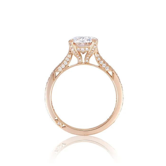 International Diamond Center Rings Tacori 18k Rose Gold RoyalT Oval Diamond Engagement Ring Setting 045 CTW International Diamond Center Rings Tacori 18k Rose Gold RoyalT Oval Diamond Engagement Ring Setting 045 CTW