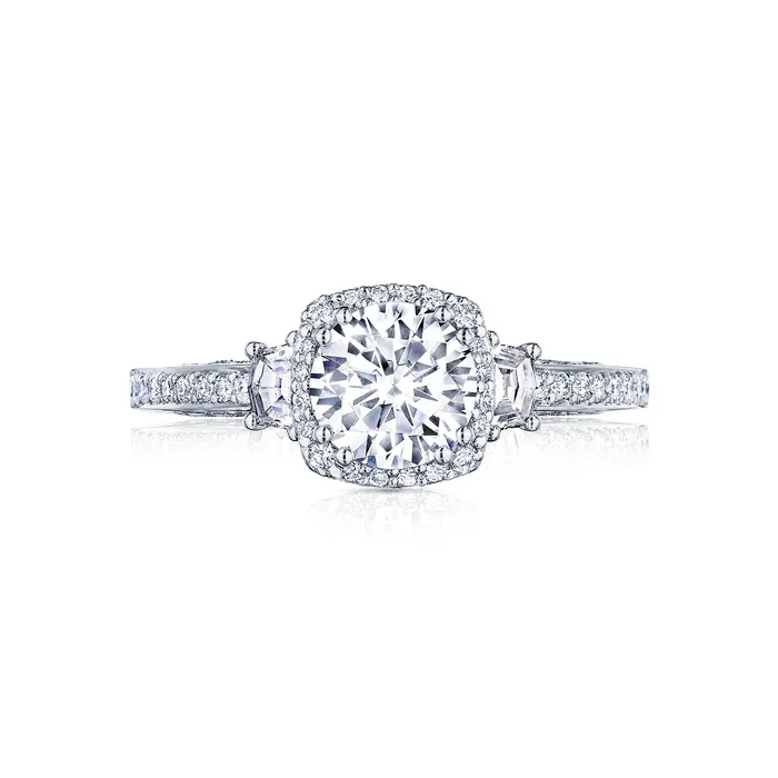 International Diamond Center Rings Tacori 18k White Gold Dantela Round Diamond Engagement Ring Setting 05 CTW International Diamond Center Rings Tacori 18k White Gold Dantela Round Diamond Engagement Ring Setting 05 CTW