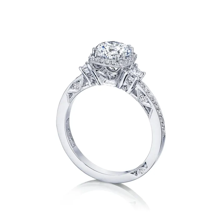 International Diamond Center Rings Tacori 18k White Gold Dantela Round Diamond Engagement Ring Setting 05 CTW International Diamond Center Rings Tacori 18k White Gold Dantela Round Diamond Engagement Ring Setting 05 CTW