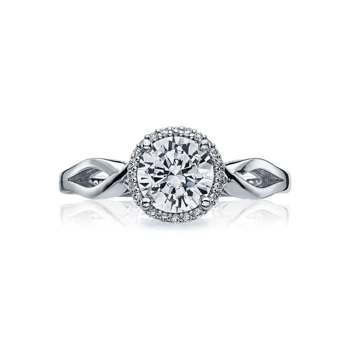 International Diamond Center Rings Tacori 18k White Gold Sculpted Crescent Round Diamond Engagement Ring Setting 006 CTW International Diamond Center Rings Tacori 18k White Gold Sculpted Crescent Round Diamond Engagement Ring Setting 006 CTW