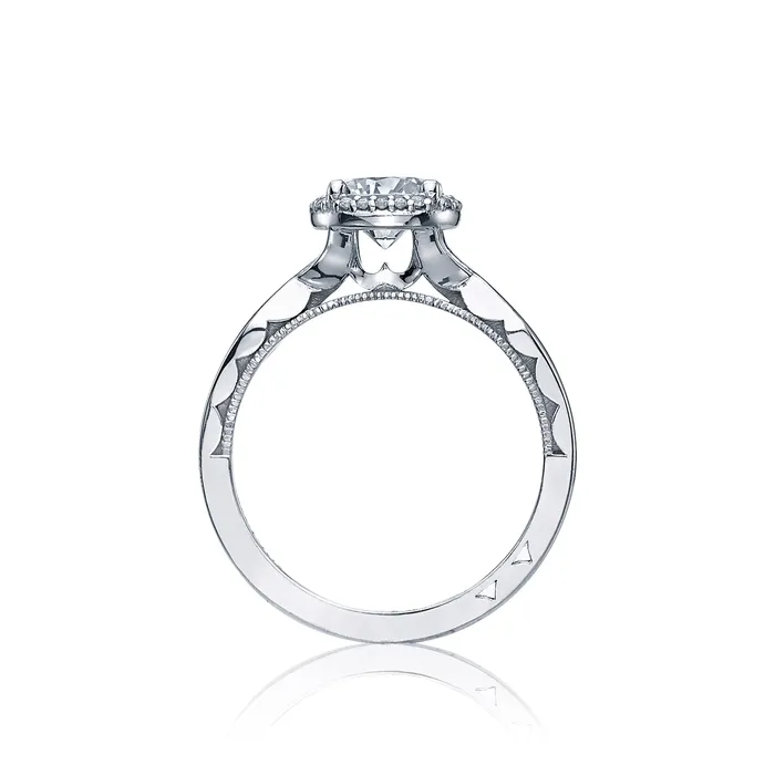 International Diamond Center Rings Tacori 18k White Gold Sculpted Crescent Round Diamond Engagement Ring Setting 006 CTW International Diamond Center Rings Tacori 18k White Gold Sculpted Crescent Round Diamond Engagement Ring Setting 006 CTW