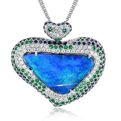International Diamond Center Simon G lp4428 Color Opal Necklace in 18k Gold with Diamonds Necklaces International Diamond Center Simon G lp4428 Color Opal Necklace in 18k Gold with Diamonds Necklaces