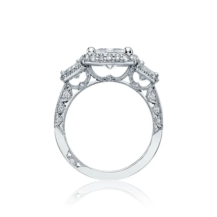 International Diamond Center Tacori 18k White Gold Blooming Beauties Princess Diamond Engagement Ring Setting 160 CTW Rings International Diamond Center Tacori 18k White Gold Blooming Beauties Princess Diamond Engagement Ring Setting 160 CTW Rings