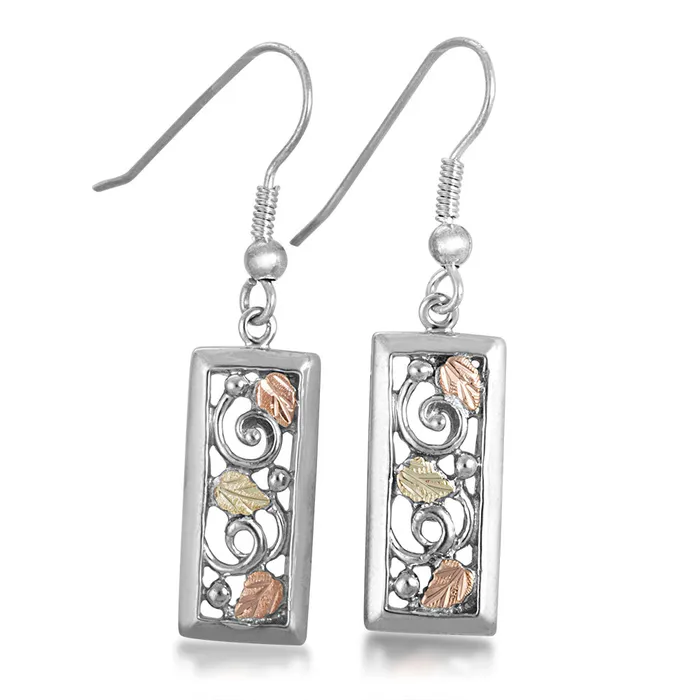 Landstroms Black Hills Gold Silver Rectangle Dangle Earrings TR Jewelry Concepts Earrings Landstroms Black Hills Gold Silver Rectangle Dangle Earrings TR Jewelry Concepts Earrings