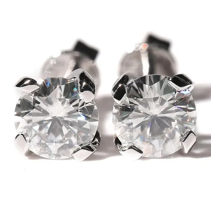 Luxus Moissanite Rings Jewelry Earrings 18k White Gold Jewelry Moissanite Stud Earrings 1ctw