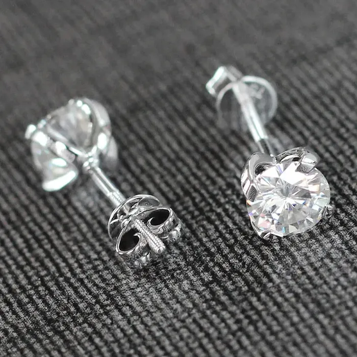Luxus Moissanite Rings Jewelry Earrings 18k White Gold Jewelry Moissanite Stud Earrings 1ctw