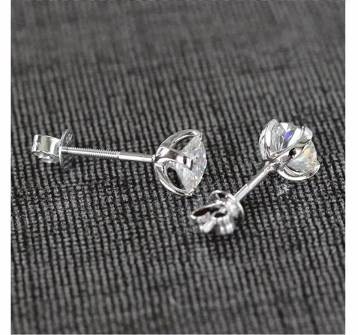 Luxus Moissanite Rings Jewelry Earrings 18k White Gold Jewelry Moissanite Stud Earrings 1ctw