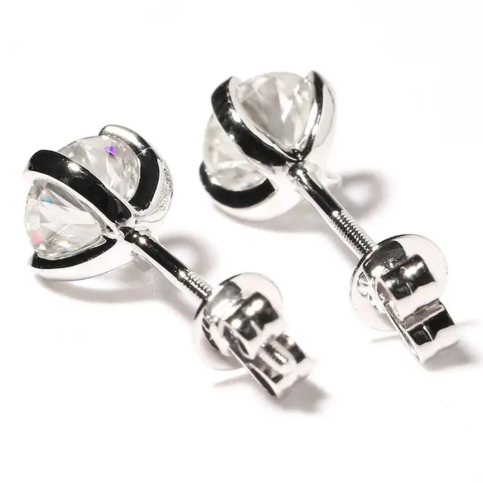 Luxus Moissanite Rings Jewelry Earrings 18k White Gold Jewelry Moissanite Stud Earrings 1ctw