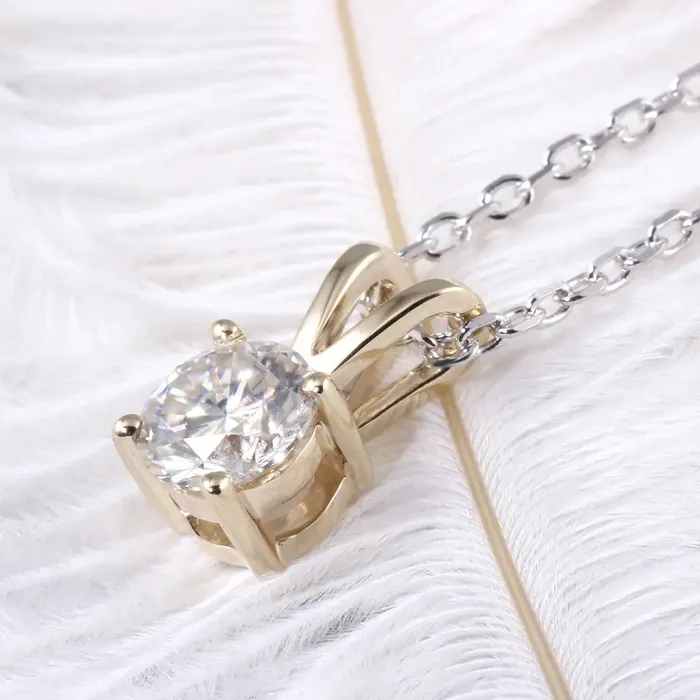 Luxus Moissanite Rings Jewelry Necklaces 10k Yellow Gold Moissanite Necklace Best Pendant 1ct