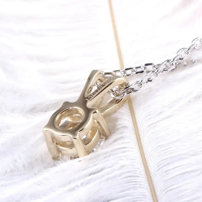 Luxus Moissanite Rings Jewelry Necklaces 10k Yellow Gold Moissanite Necklace Best Pendant 1ct
