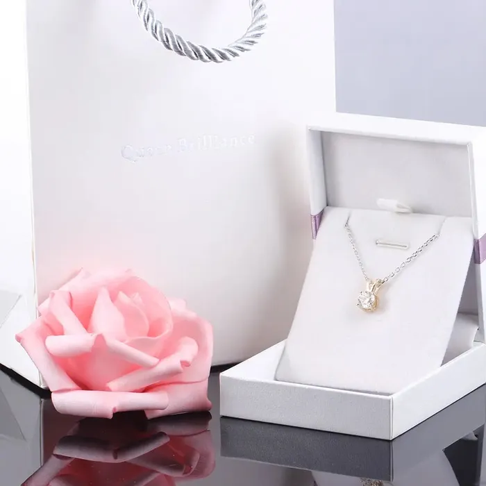 Luxus Moissanite Rings Jewelry Necklaces 10k Yellow Gold Moissanite Necklace Best Pendant 1ct