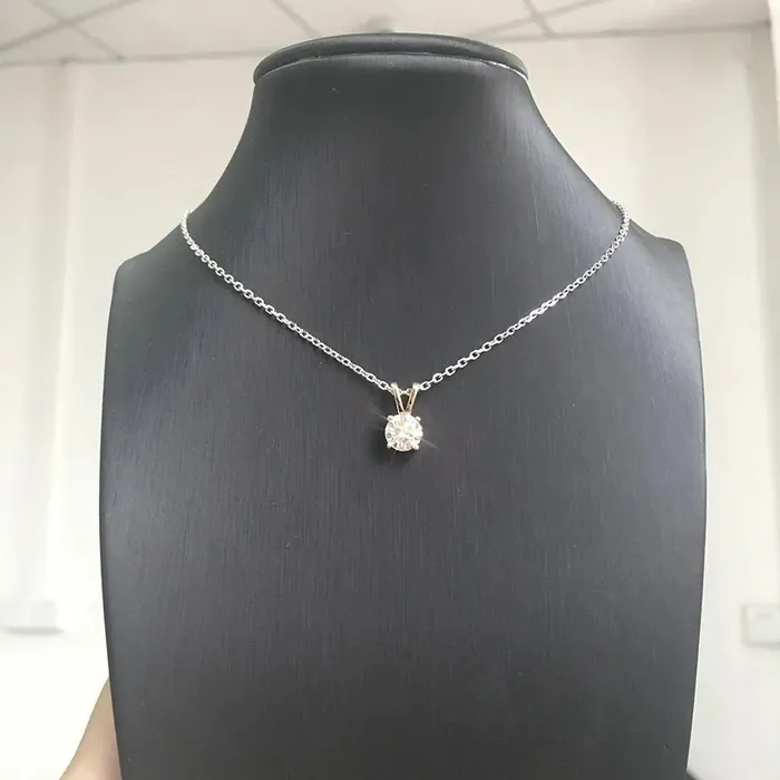 Luxus Moissanite Rings Jewelry Necklaces 10k Yellow Gold Moissanite Necklace Best Pendant 1ct