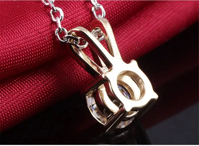 Luxus Moissanite Rings Jewelry Necklaces 10k Yellow Gold Moissanite Necklace Best Pendant 1ct